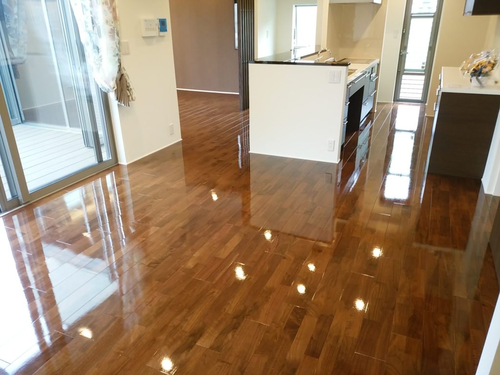 茨城県那珂市 M様邸 ヘーベルハウス 旭化成オリジナル木目 No.1766のフロアコーティング施工事例