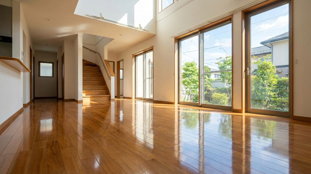 新築一戸建てのフロアコーティング施工イメージ