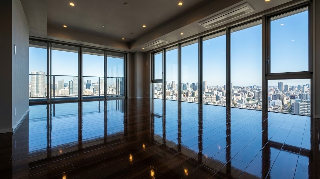 新築マンションのフロアコーティング施工イメージ